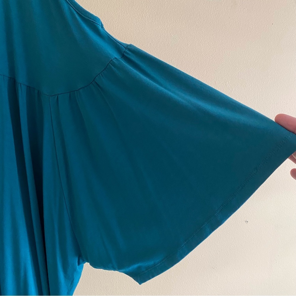 Ulla Popken Teal Cold Shoulder Oversized Tunic Top Plus Size 36/38 - Picture 6 of 14